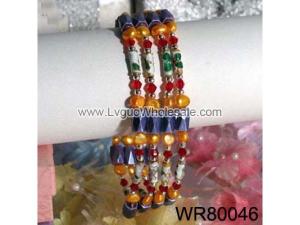 36inch Orange Freshwater Pearl, Cloisonne Beads, Magnetic Wrap Bracelet Necklace All in One Set